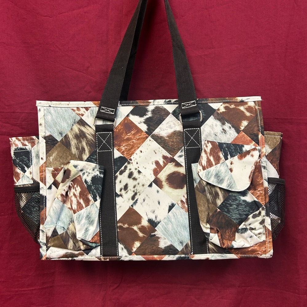 Patchwork Tote Bag with Pockets